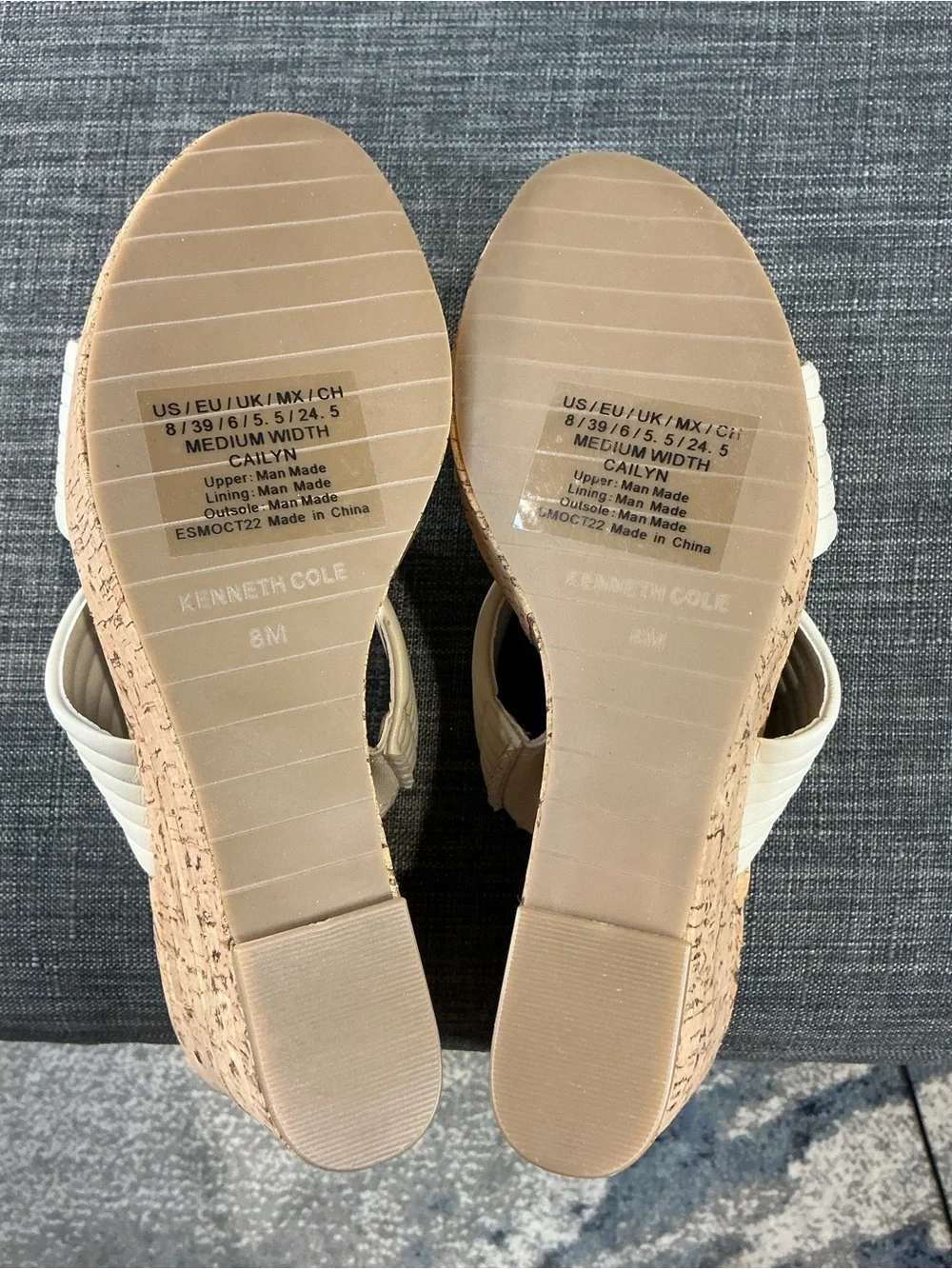Kenneth Cole New York Cailyn Cork Wedge Sandal in Cognac - Size 8 (NIB)